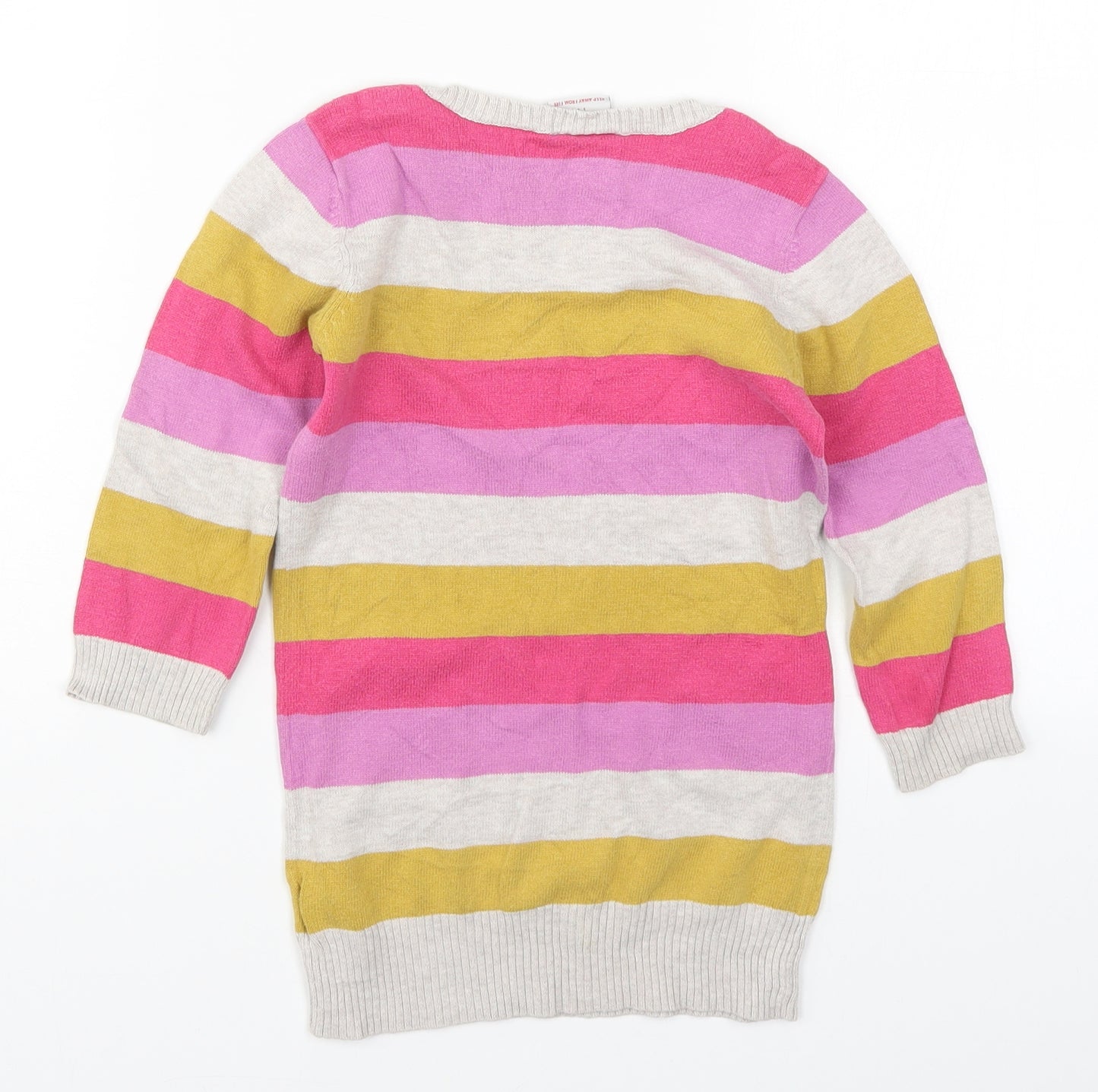 NEXT Girls Multicoloured Striped Knit Jumper Dress  Size 3-4 Years