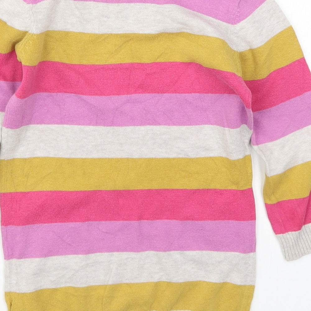 NEXT Girls Multicoloured Striped Knit Jumper Dress  Size 3-4 Years