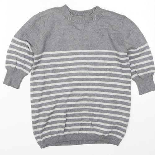 Atmosphere Womens Grey Striped Knit Pullover Jumper Size 8