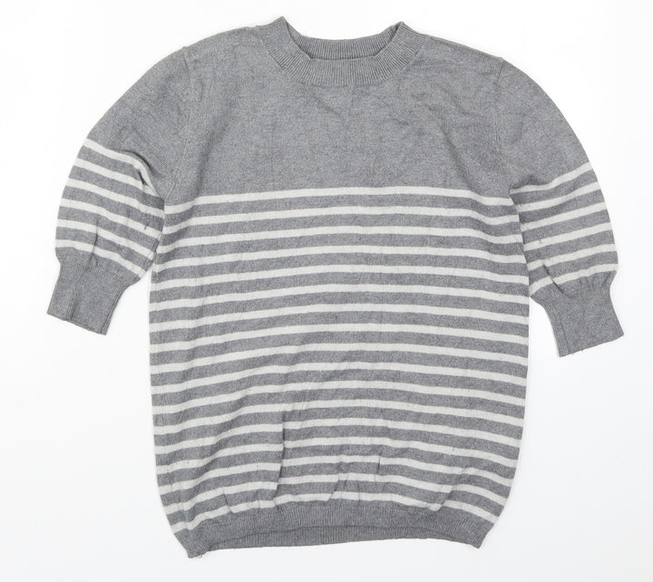 Atmosphere Womens Grey Striped Knit Pullover Jumper Size 8
