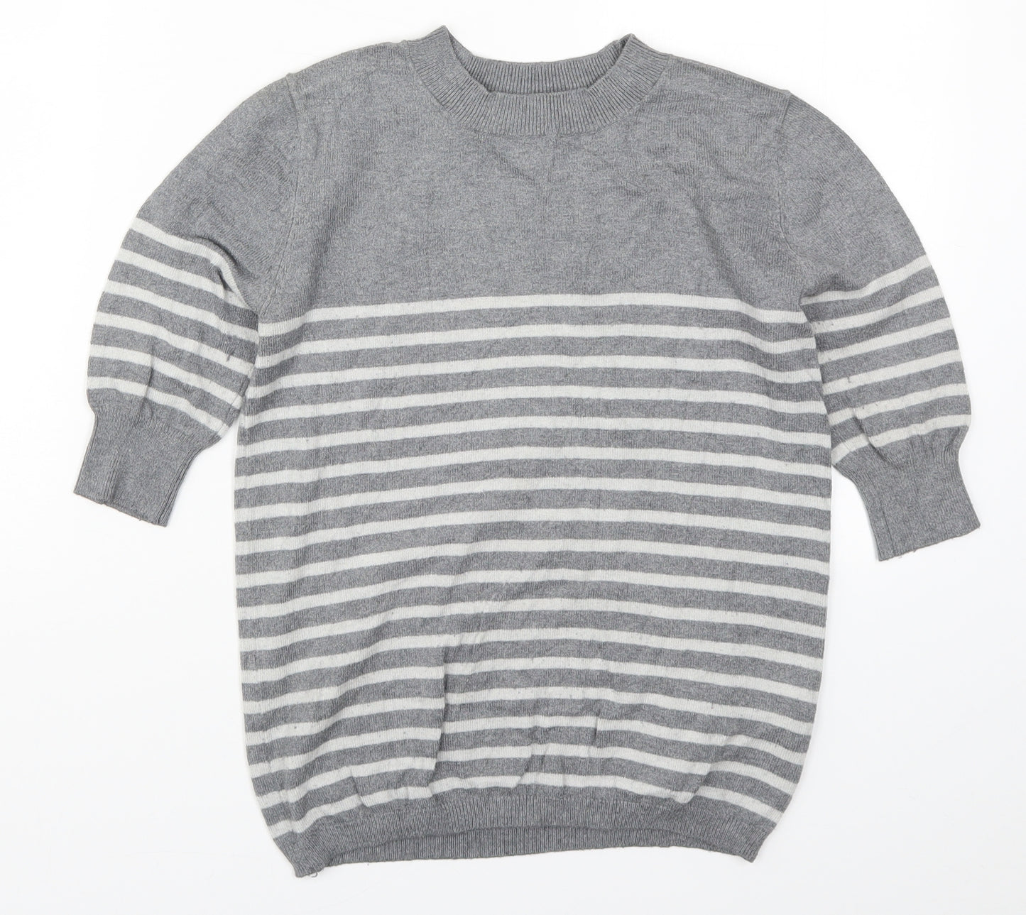 Atmosphere Womens Grey Striped Knit Pullover Jumper Size 8