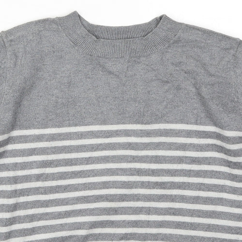 Atmosphere Womens Grey Striped Knit Pullover Jumper Size 8