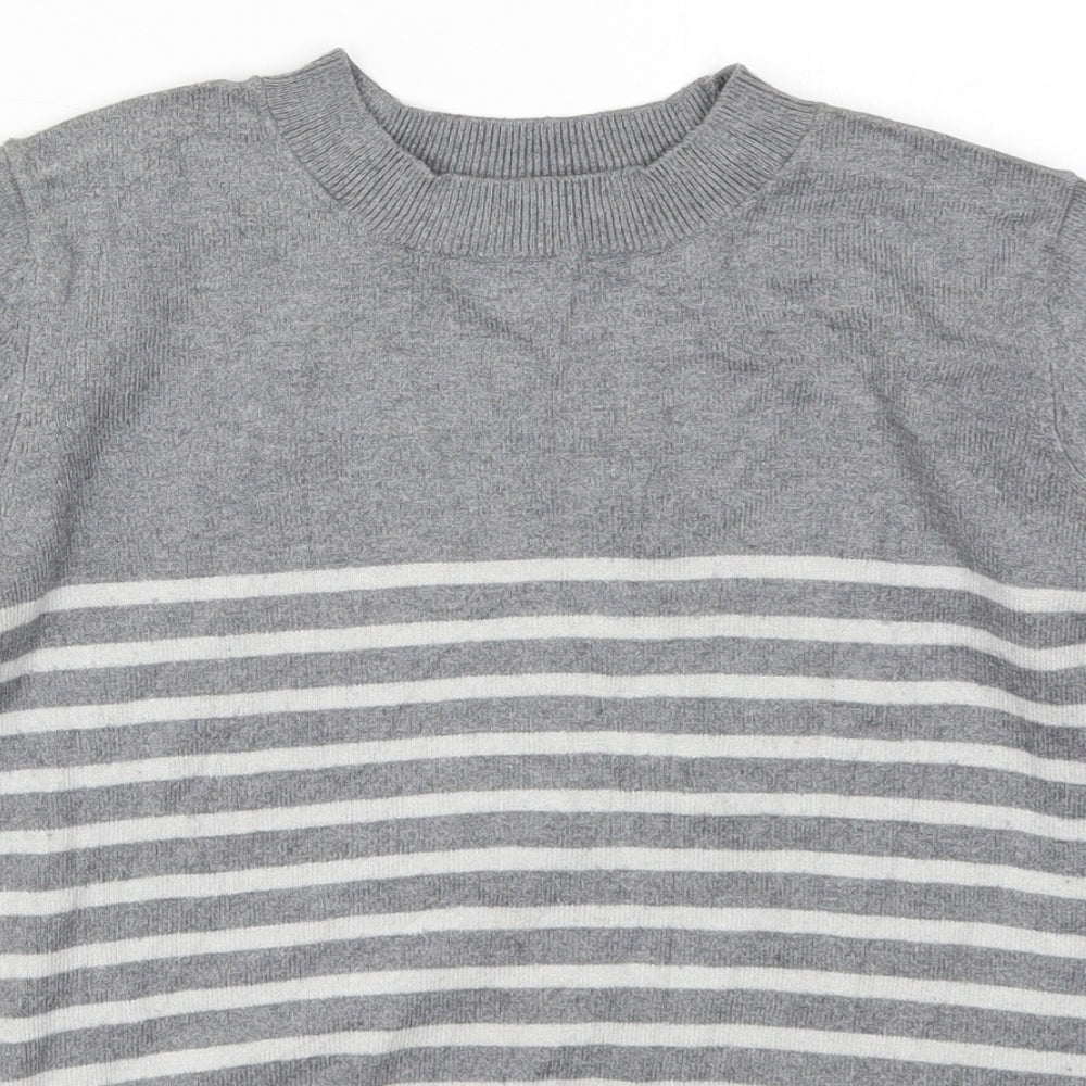 Atmosphere Womens Grey Striped Knit Pullover Jumper Size 8