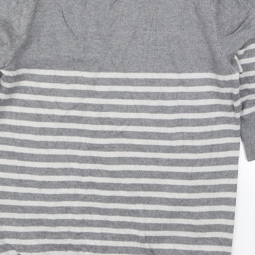 Atmosphere Womens Grey Striped Knit Pullover Jumper Size 8