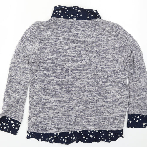 Pebble & Stone Womens Blue  Rayon Pullover Jumper Size S  - Stars