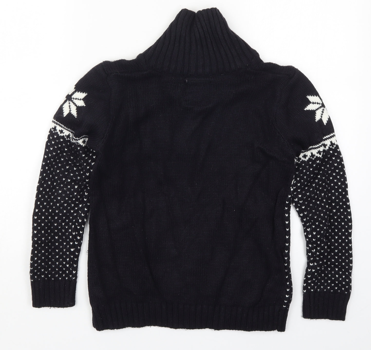 Primark Boys Black Geometric Knit Pullover Jumper Size 11-12 Years  - Christmas Prints