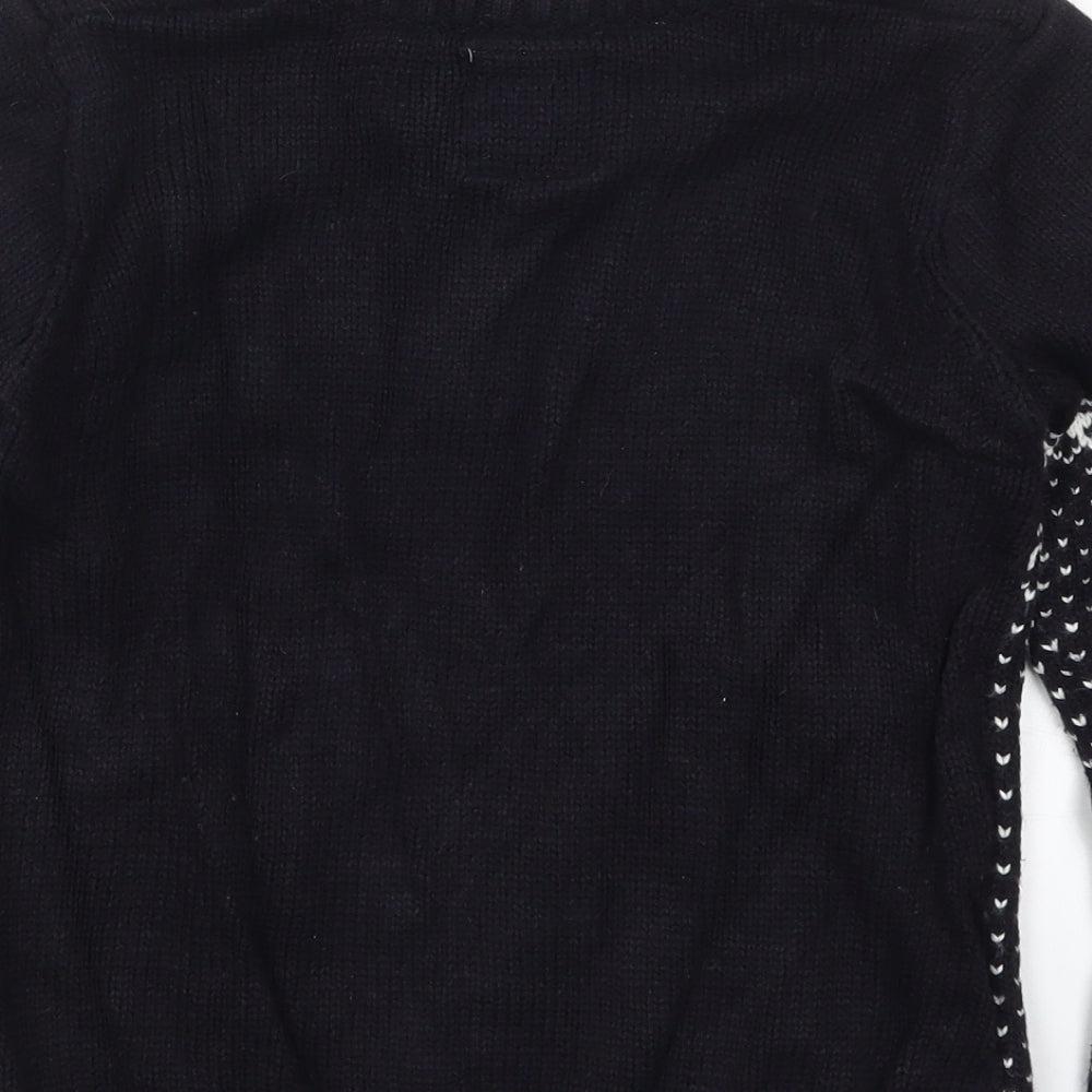 Primark Boys Black Geometric Knit Pullover Jumper Size 11-12 Years  - Christmas Prints