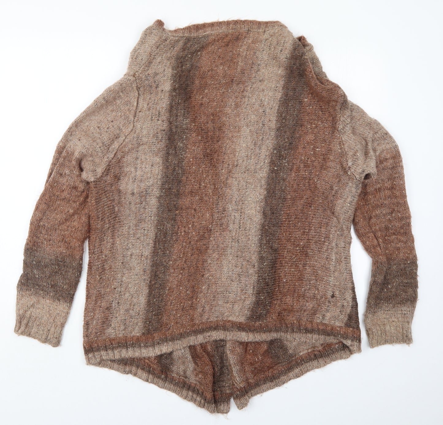 F&F Womens Brown Striped Knit Cardigan Jumper Size 22