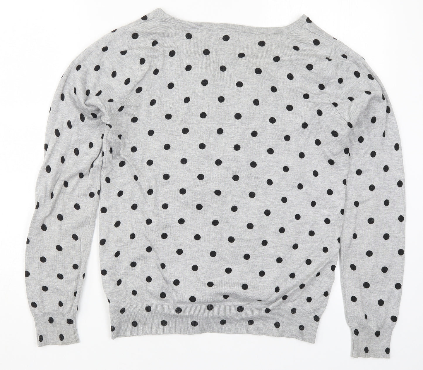 F&F Womens Grey Polka Dot Knit Cardigan Jumper Size 14