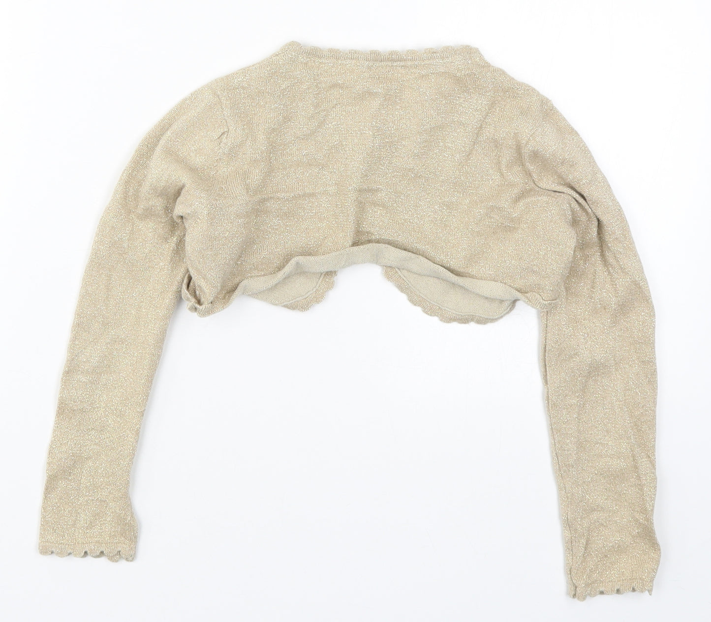 Monsoon Girls Gold  Knit Cardigan Jumper Size 7-8 Years