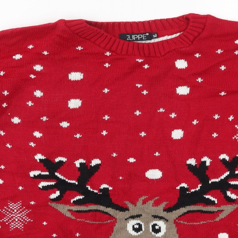Zuppe Womens Red  Knit Pullover Jumper Size XL  - Rudolph Christmas