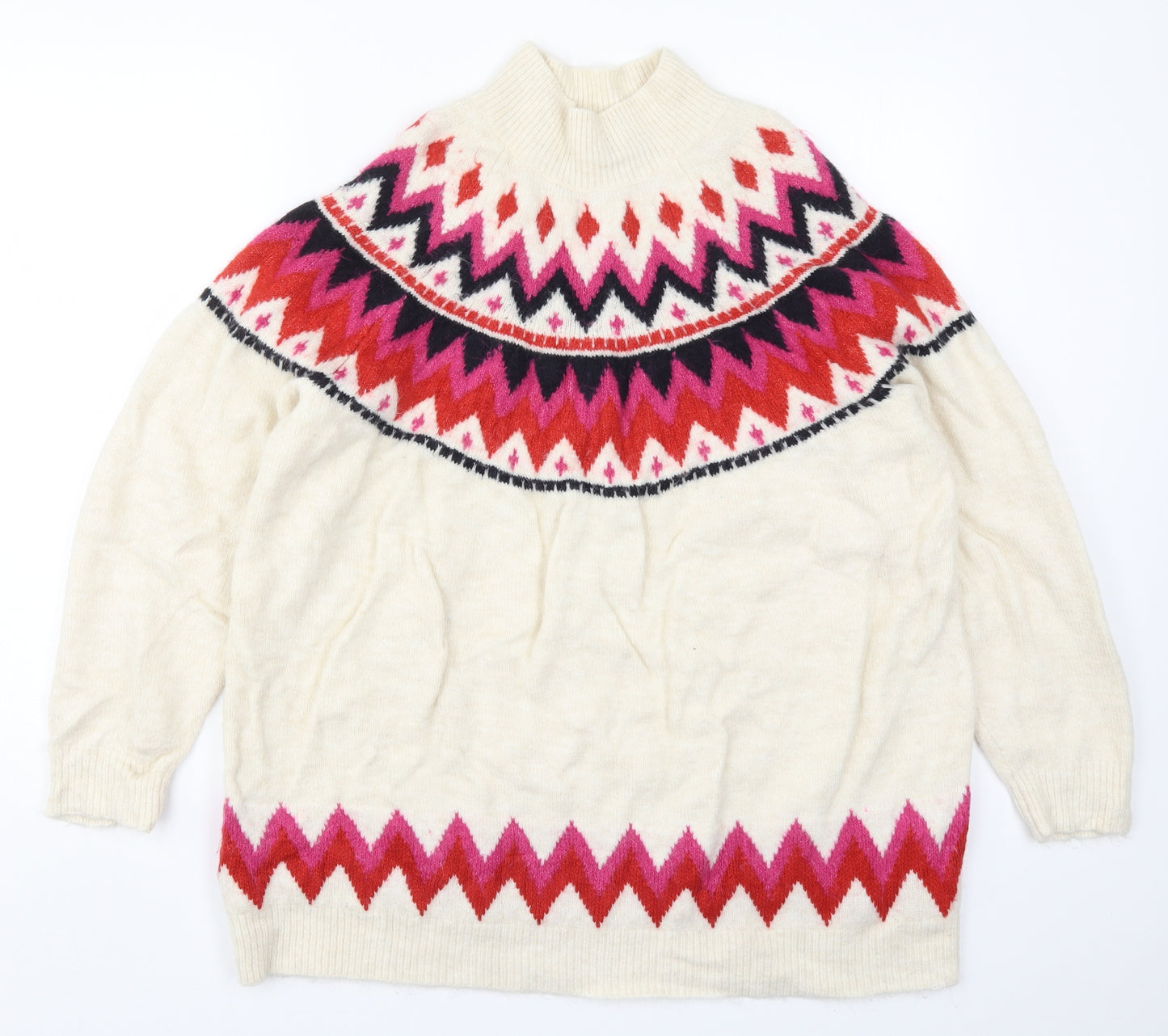 F&F Womens Multicoloured Fair Isle Knit Pullover Jumper Size 22