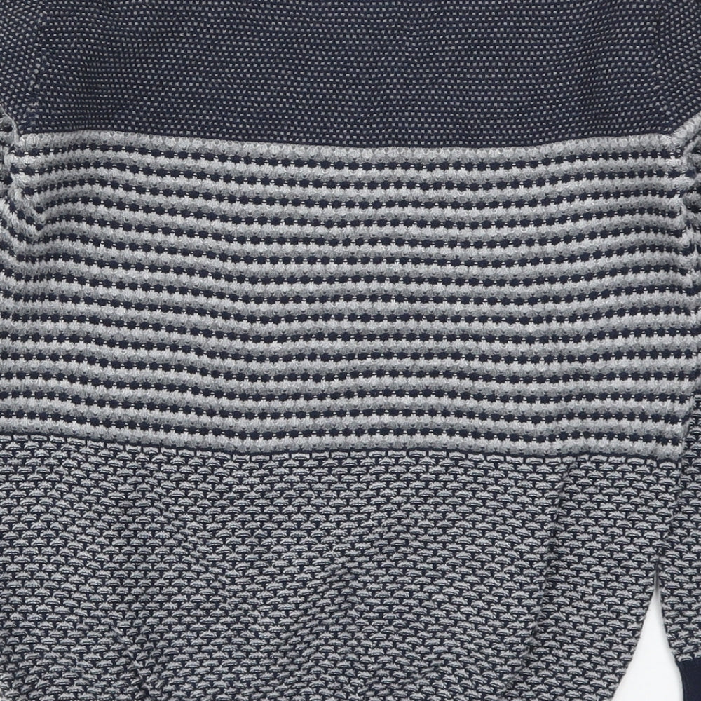 George Boys Blue Striped Knit Pullover Jumper Size 8-9 Years