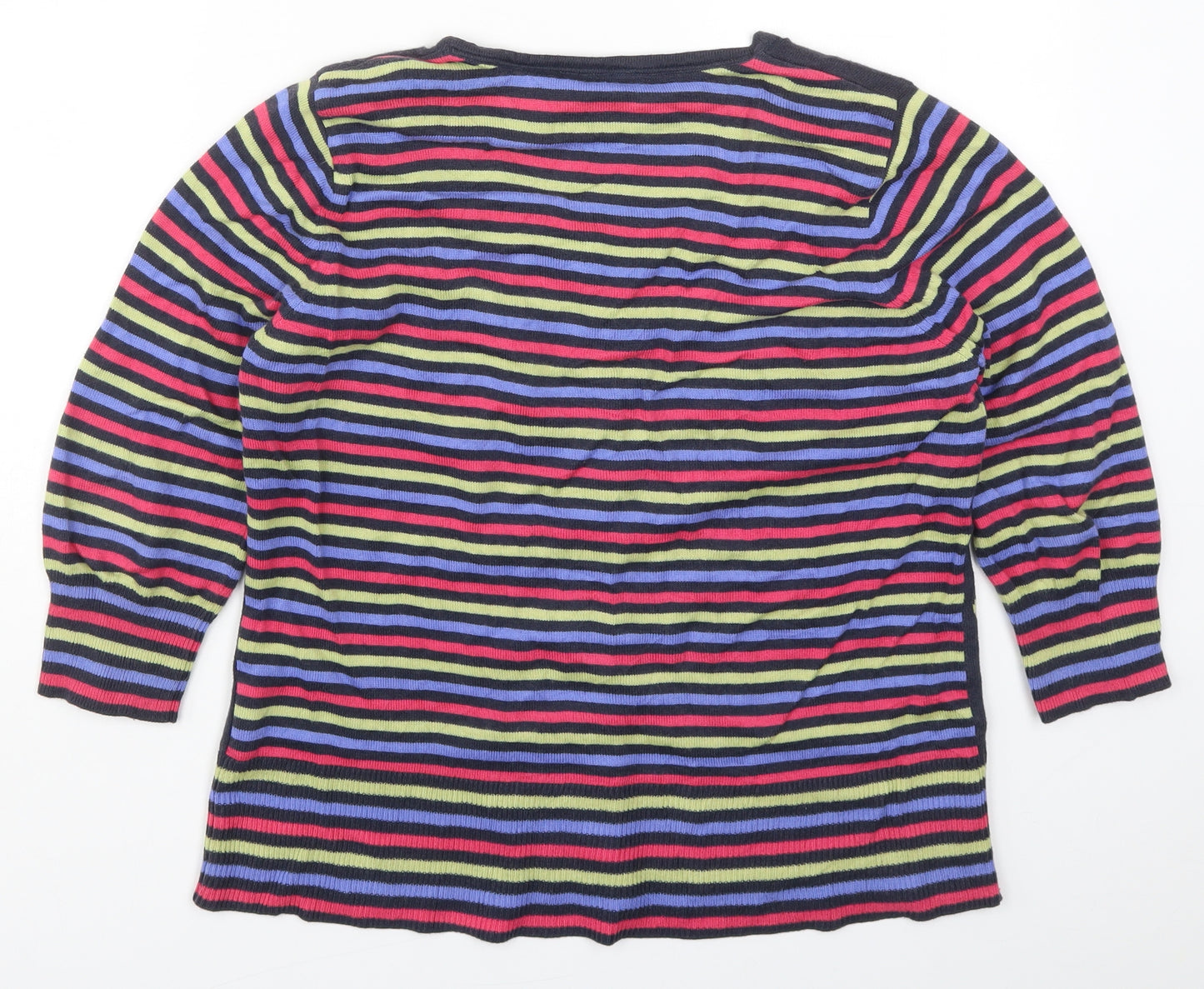 Per Una Womens Multicoloured Striped Knit Cardigan Jumper Size 14  - Flowers
