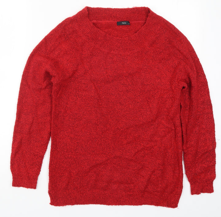 M&Co Womens Red  Knit Pullover Jumper Size 14