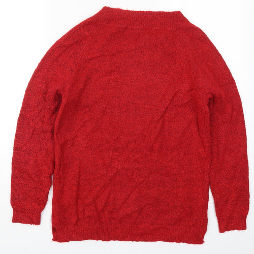 M&Co Womens Red  Knit Pullover Jumper Size 14