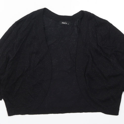 M&Co Womens Black  Knit Cardigan Jumper Size M