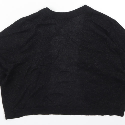 M&Co Womens Black  Knit Cardigan Jumper Size M