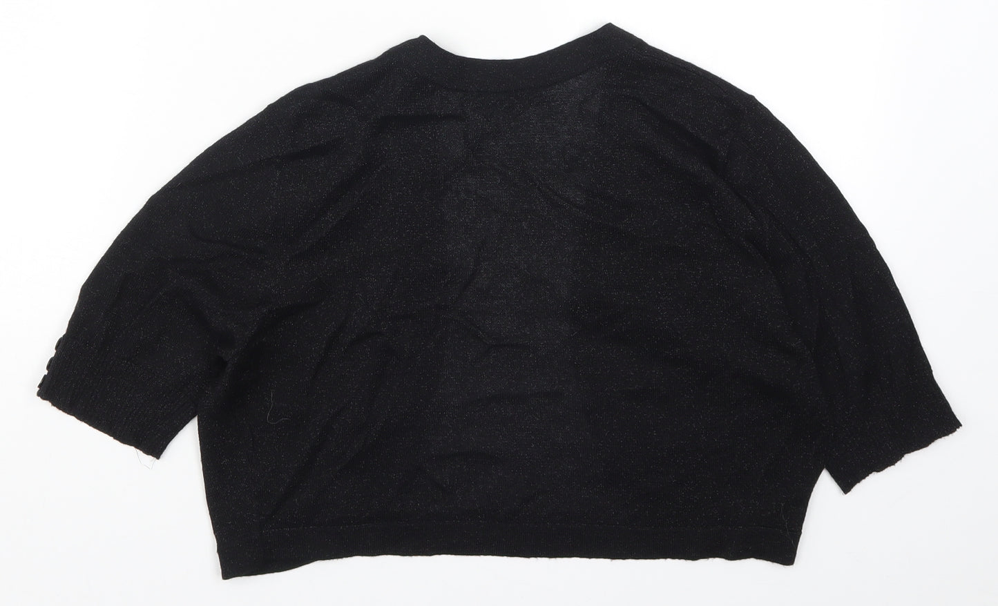 M&Co Womens Black  Knit Cardigan Jumper Size M