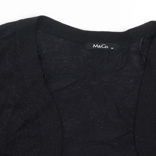 M&Co Womens Black  Knit Cardigan Jumper Size M
