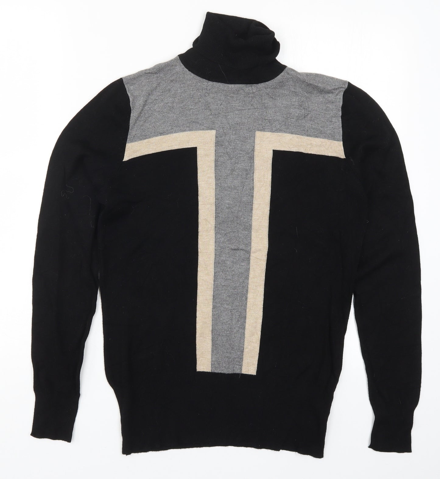 Wallis Womens Black Striped Knit Pullover Jumper Size 10  - Beige