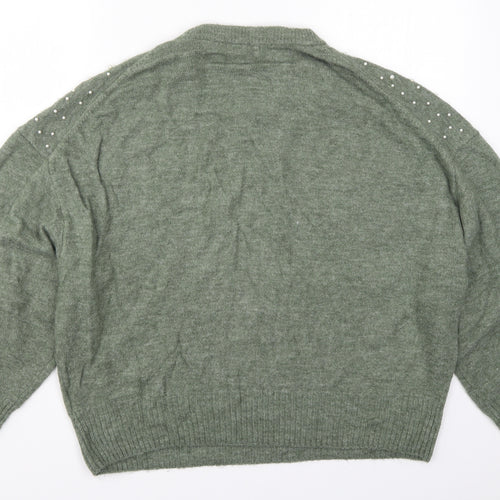 H&M Womens Green  Knit Pullover Jumper Size M