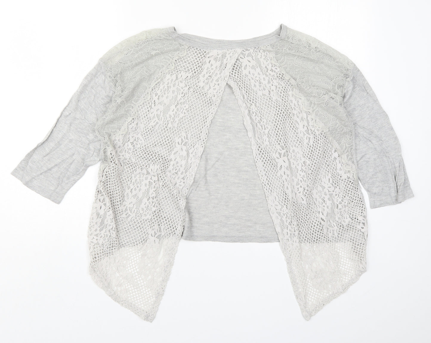 River Island Womens Grey  Lace Basic T-Shirt Size 10