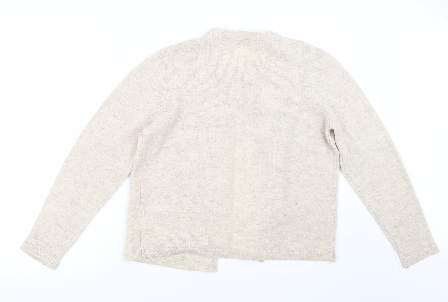 Marks and Spencer Womens Beige  Knit Cardigan Jumper Size 14