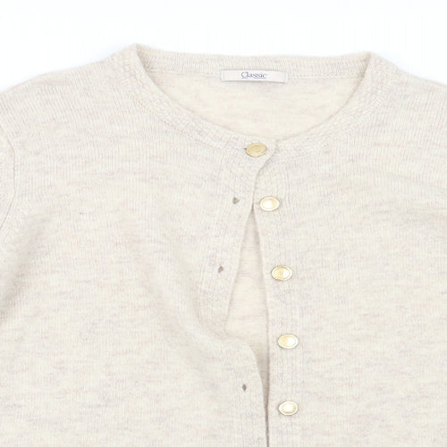 Marks and Spencer Womens Beige  Knit Cardigan Jumper Size 14