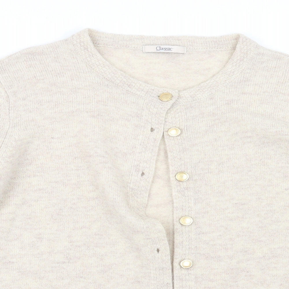 Marks and Spencer Womens Beige  Knit Cardigan Jumper Size 14