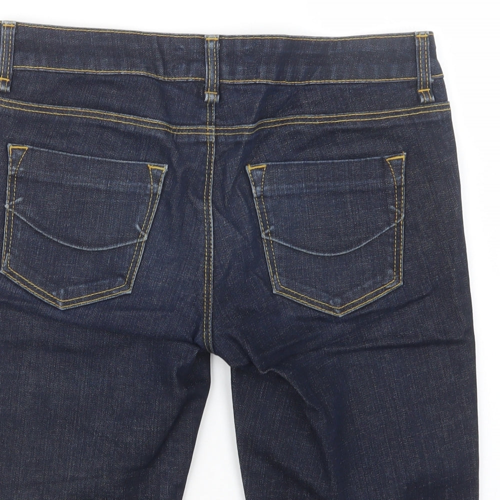 Topshop Womens Blue  Denim Bermuda Shorts Size 8