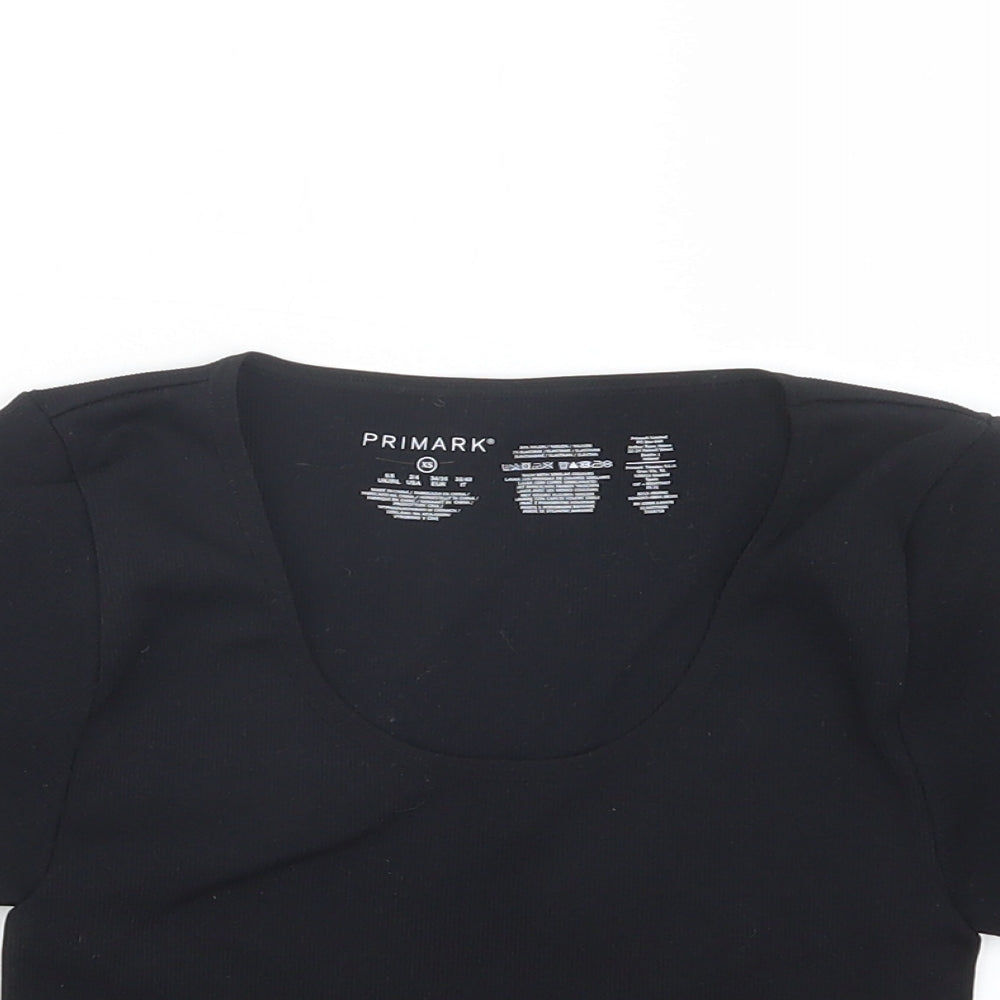 Primark Womens Black   Cropped T-Shirt Size 6