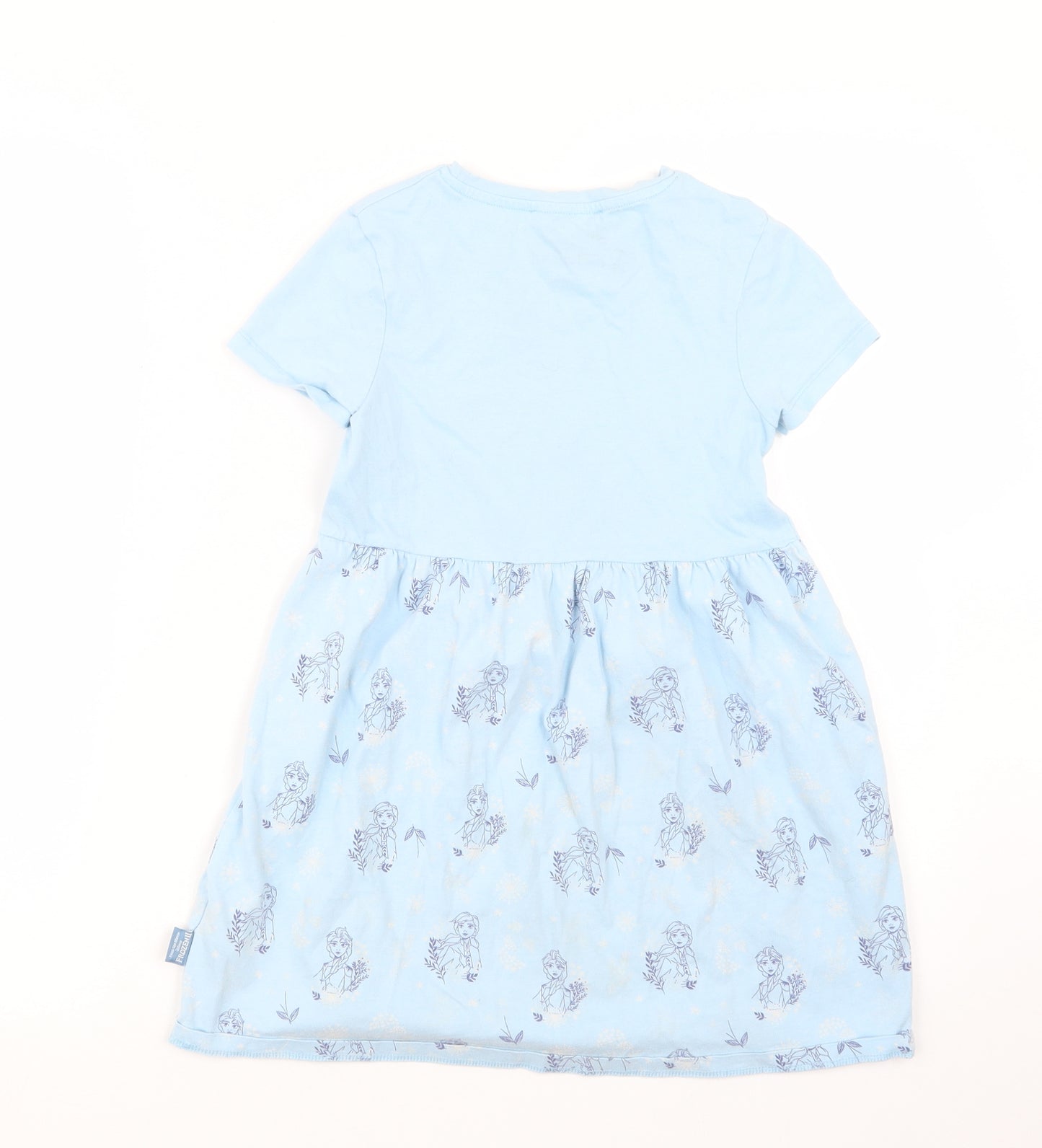 Marks and Spencer Girls Blue Geometric  T-Shirt Dress  Size 7-8 Years  - Frozen 2