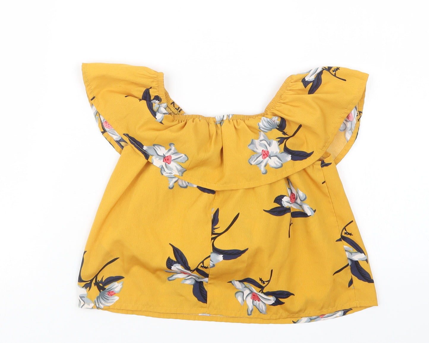 Primark Girls Yellow Floral  Basic T-Shirt Size 7-8 Years