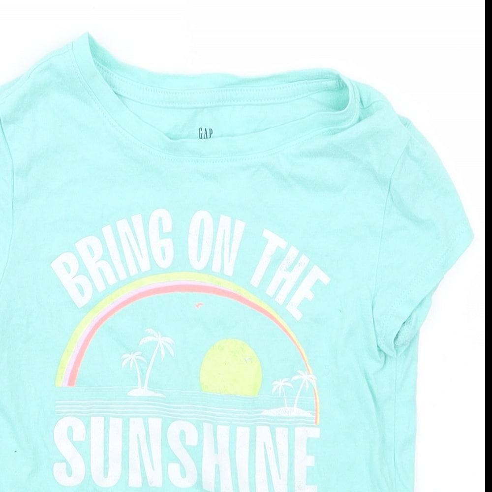 Gap Girls Blue   Basic T-Shirt Size 6-7 Years