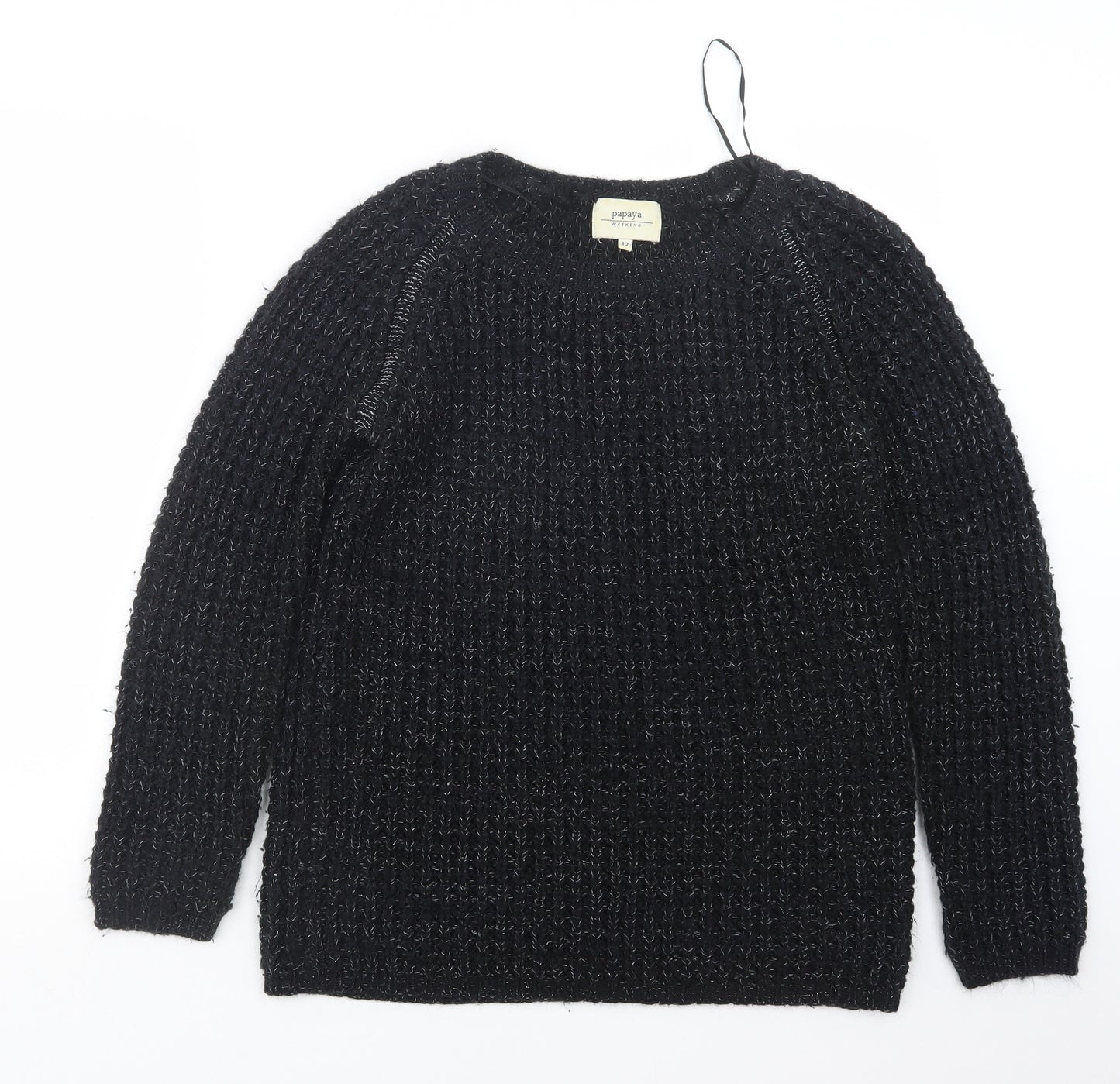 Papaya Womens Blue  Knit Pullover Jumper Size 12