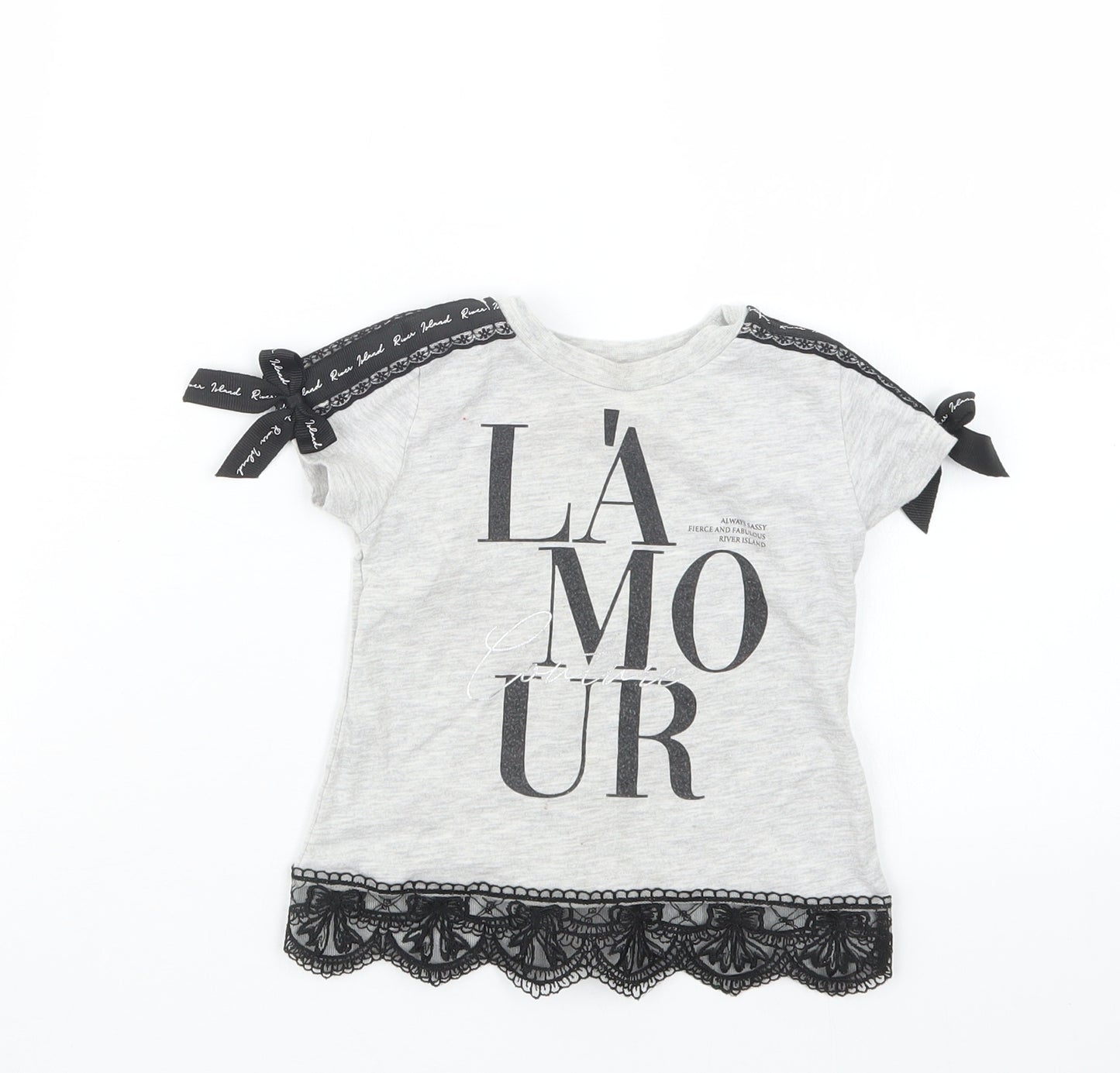 River Island Girls Grey   Basic T-Shirt Size 9-12 Months