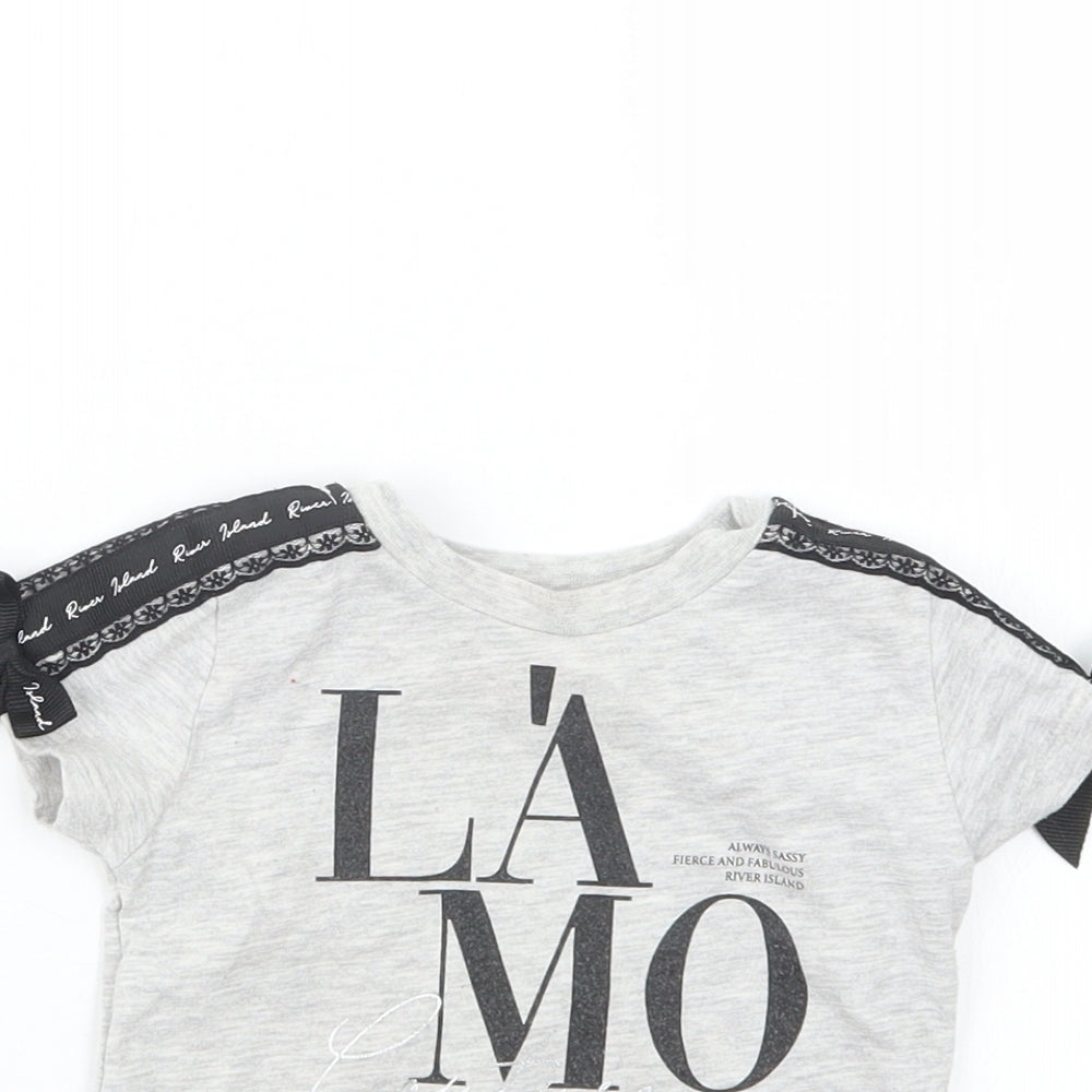 River Island Girls Grey   Basic T-Shirt Size 9-12 Months
