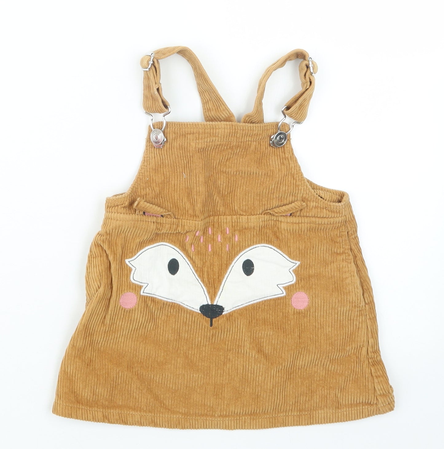Matalan Girls Beige   Pinafore/Dungaree Dress  Size 9-12 Months