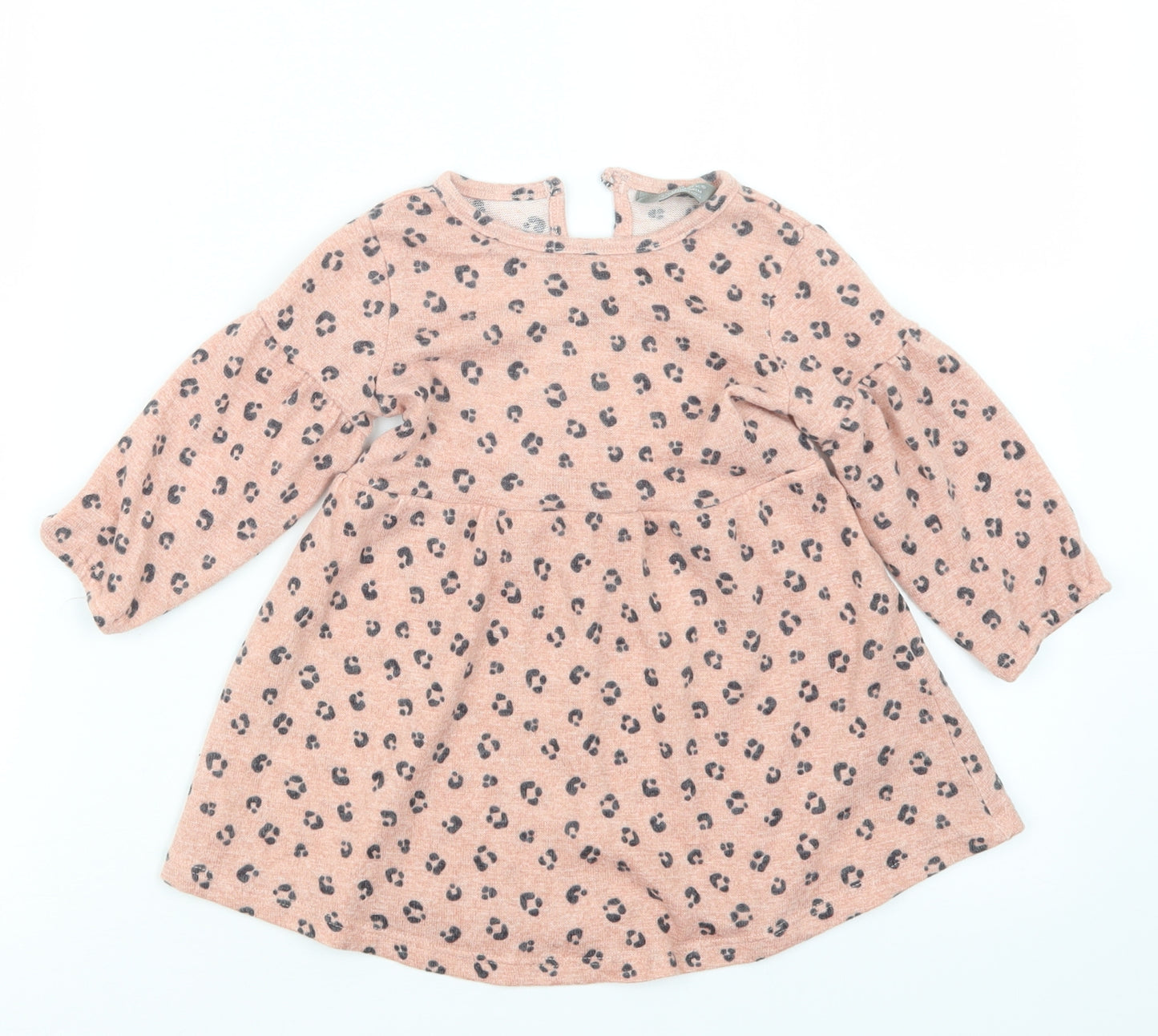 Primark Girls Pink Animal Print  T-Shirt Dress  Size 9-12 Months