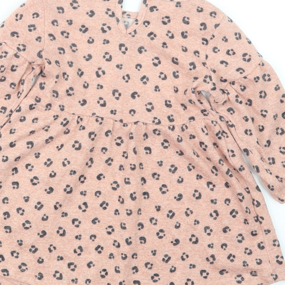 Primark Girls Pink Animal Print  T-Shirt Dress  Size 9-12 Months