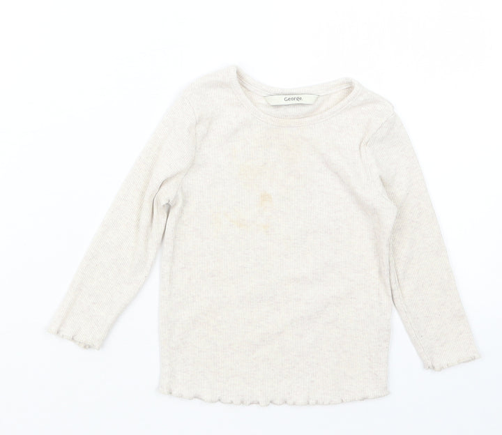 George Girls Beige Basic T-Shirt Size 12-18 Months