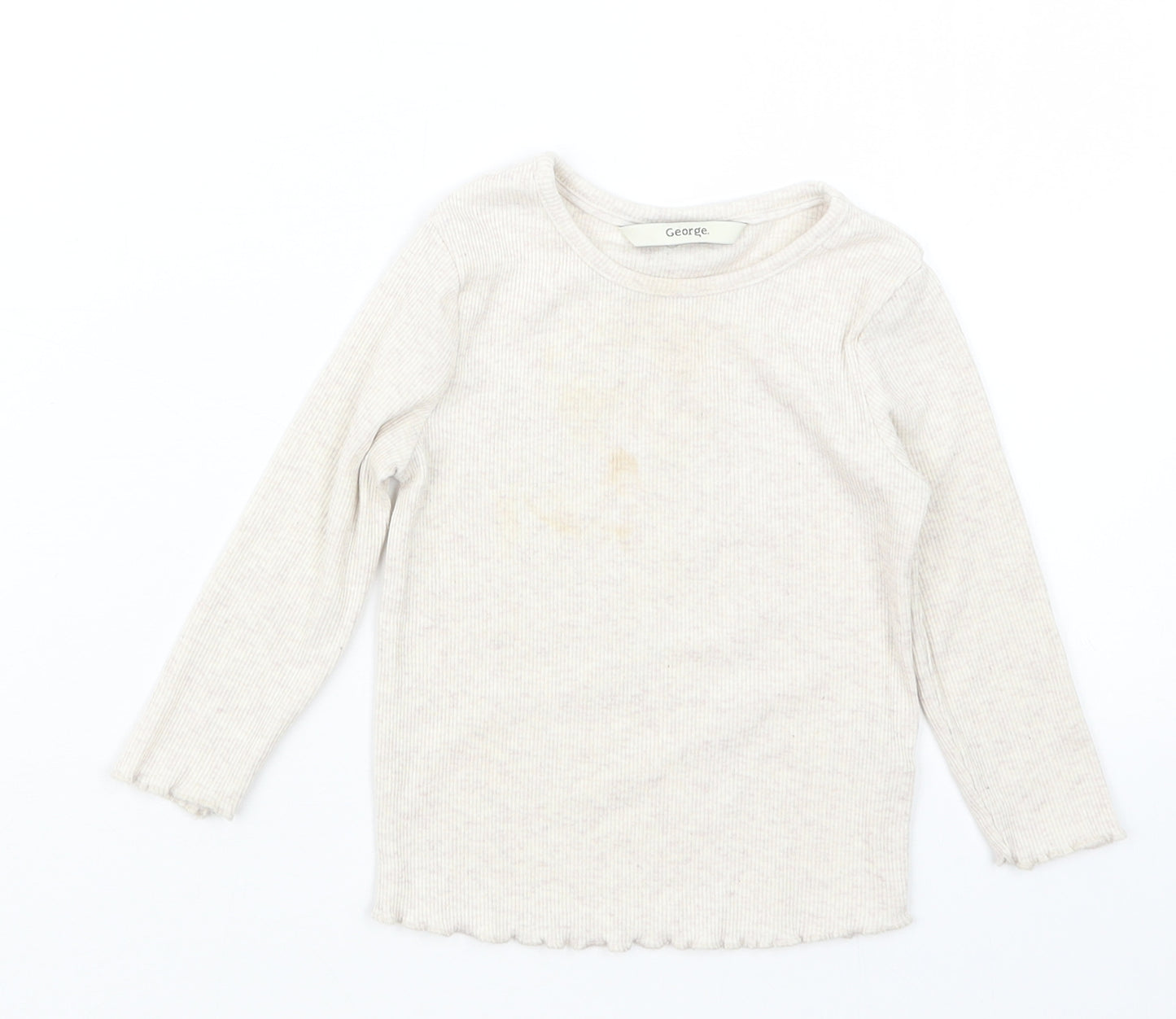 George Girls Beige   Basic T-Shirt Size 12-18 Months