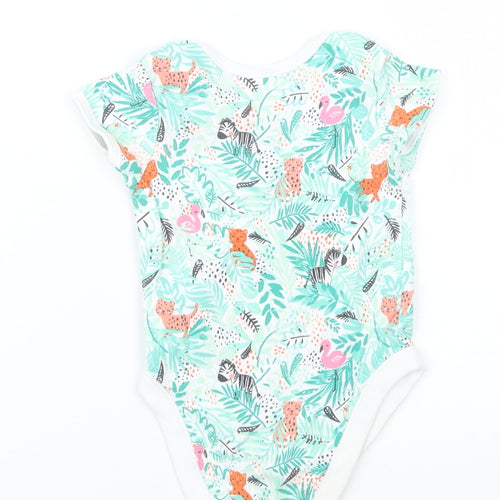 George Girls Green Geometric  Babygrow One-Piece Size 9-12 Months