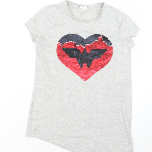 George Girls Grey   Basic T-Shirt Size 11-12 Years  - Wonder Woman