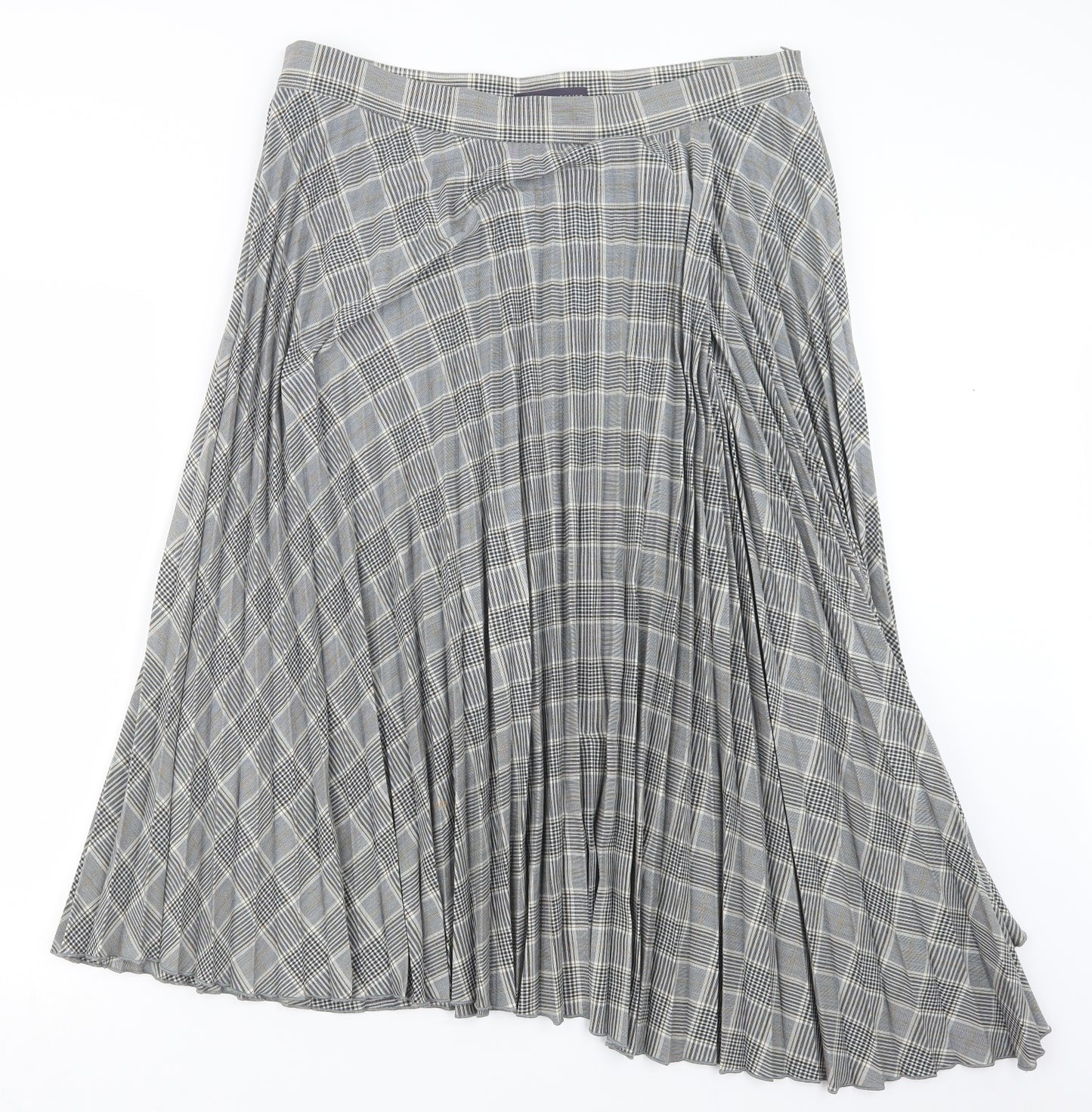 Marks and Spencer Womens Grey Houndstooth  Pleated Skirt Size 16