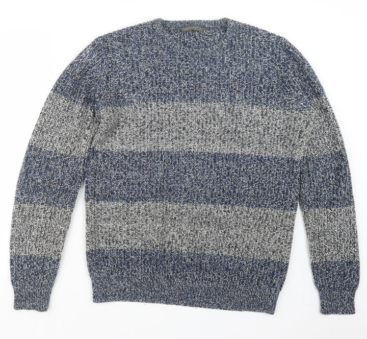 Cedar Wood State Mens Blue Knit Pullover Jumper Size M