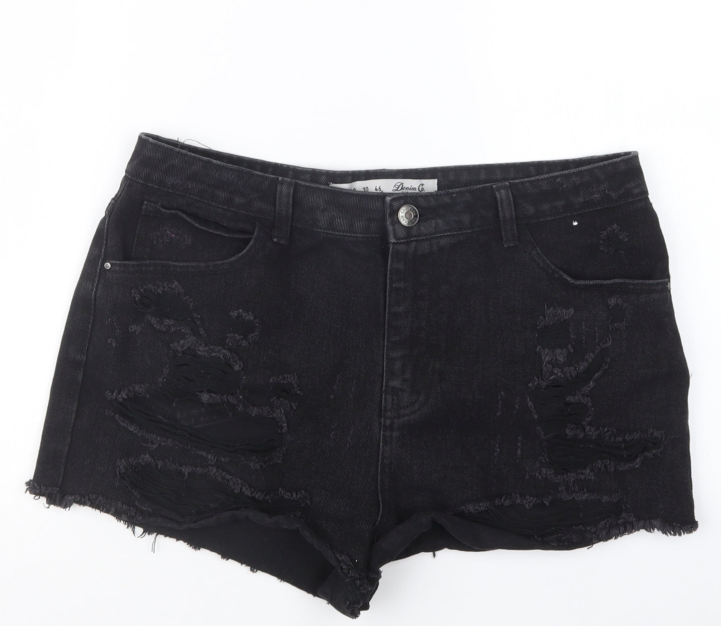 Denim Co. Womens Black  Denim Hot Pants Shorts Size 14
