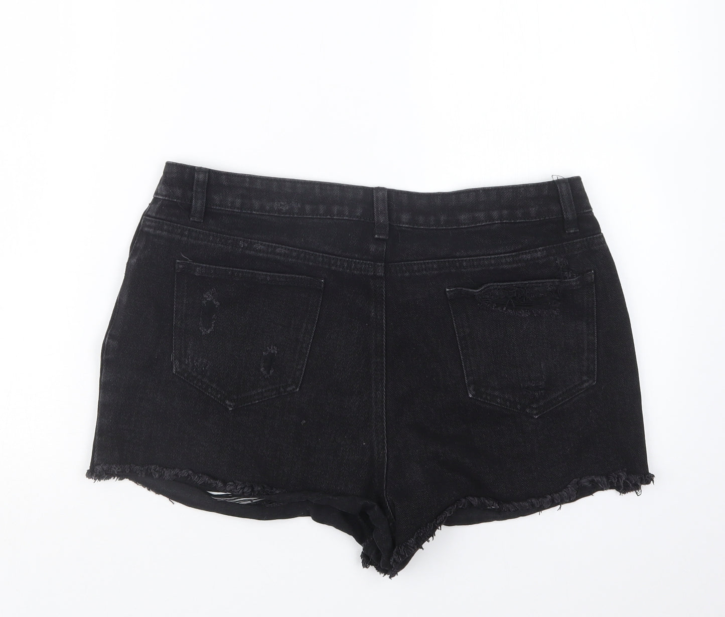 Denim Co. Womens Black  Denim Hot Pants Shorts Size 14