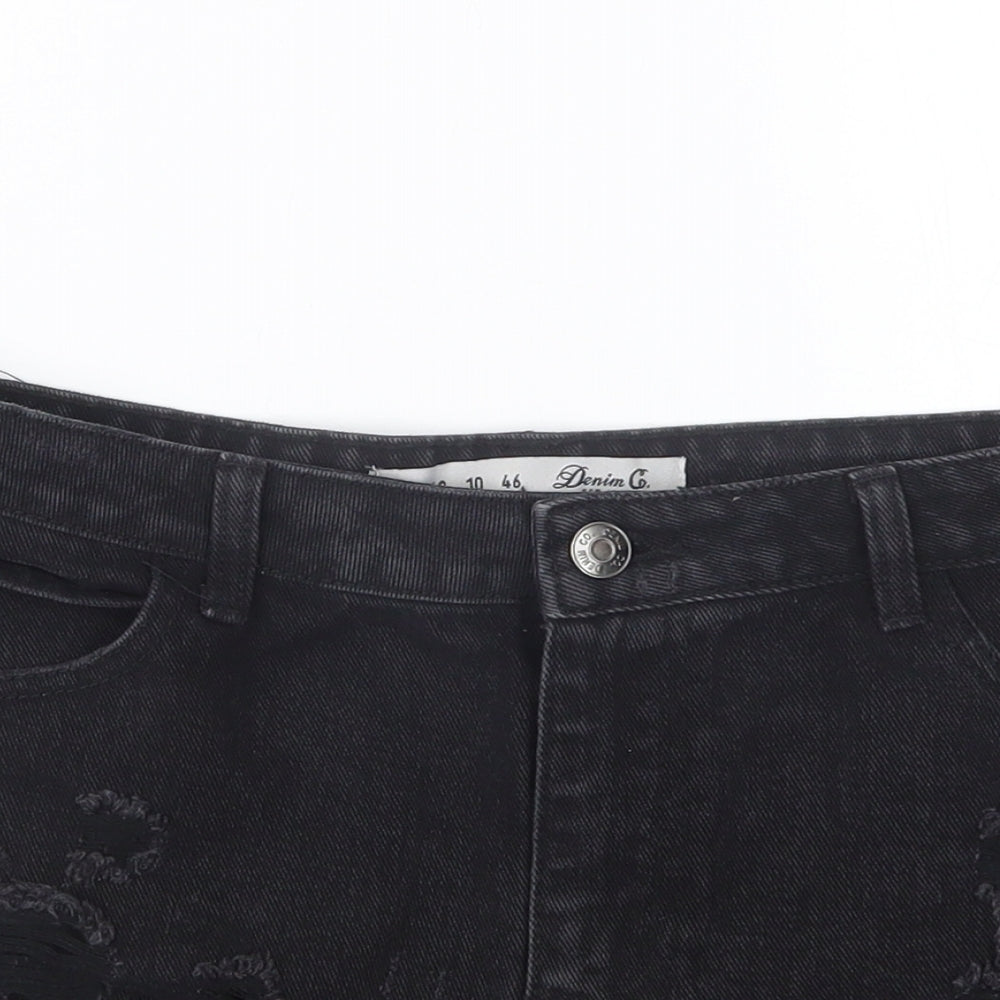 Denim Co. Womens Black  Denim Hot Pants Shorts Size 14